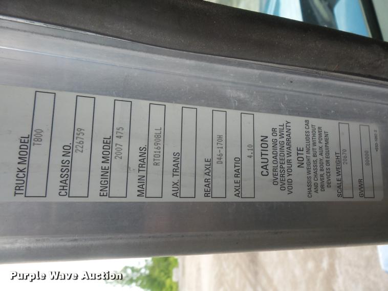 image for item DA6374 2008 Kenworth T800 dump truck