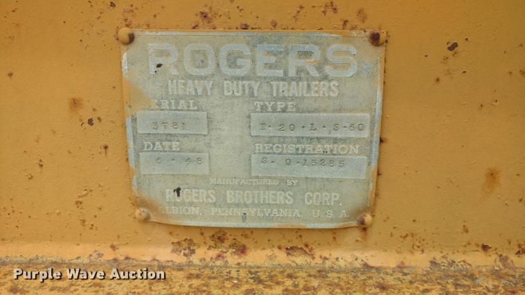 image for item DB0976 1948 Rogers equipment trailer