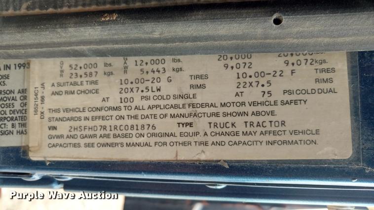 image for item DB0988 1994 International 9400 dump truck