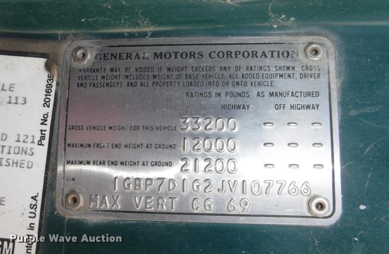 image for item DB3997 1988 Chevrolet Kodiak dump truck