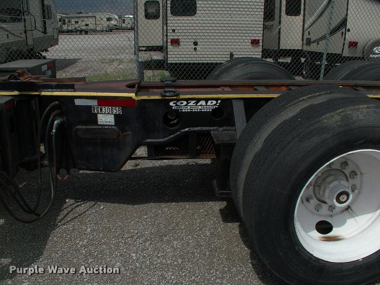 image for item DC7224 1987 Cozad lowboy equipment trailer with booster