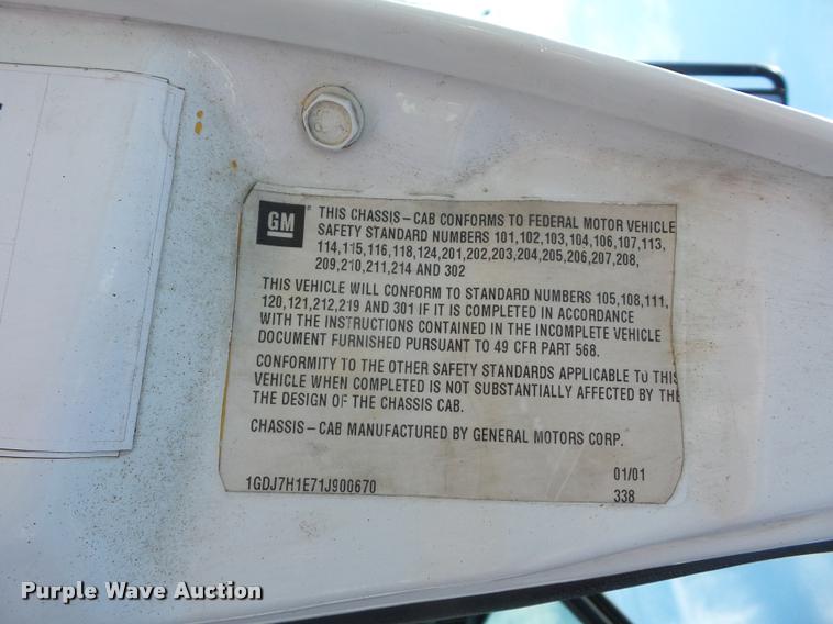 image for item DD9475 2001 GMC C6500 dump truck