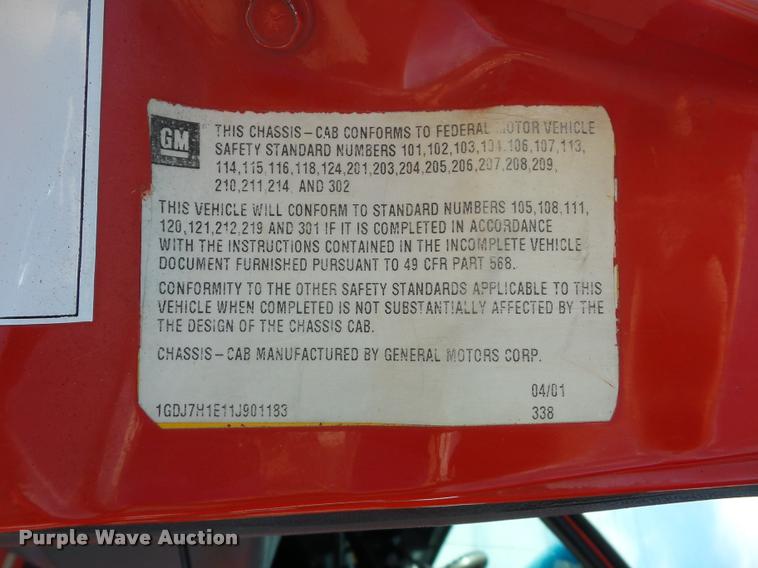 image for item DD9477 2001 GMC C6500 dump truck