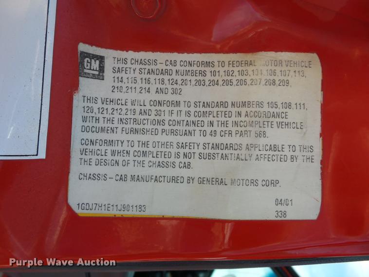 image for item DD9477 2001 GMC C6500 dump truck