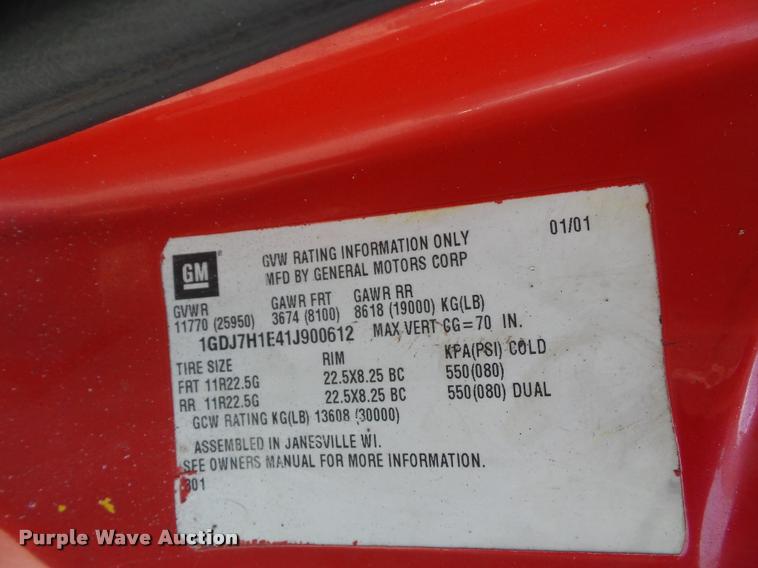 image for item DD9478 2001 GMC C6500 dump truck