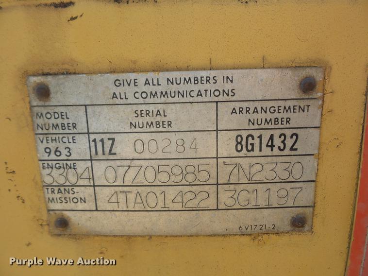 image for item DD9480 1983 Caterpillar 963 track loader