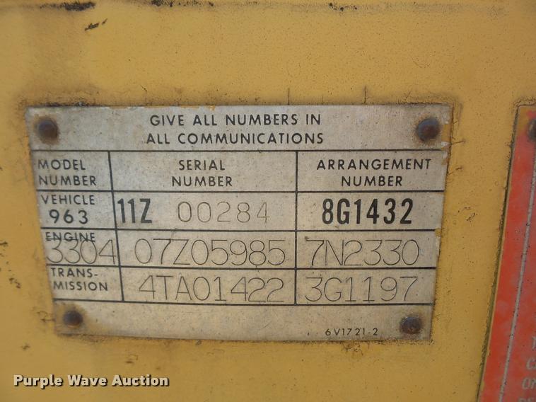 image for item DD9480 1983 Caterpillar 963 track loader