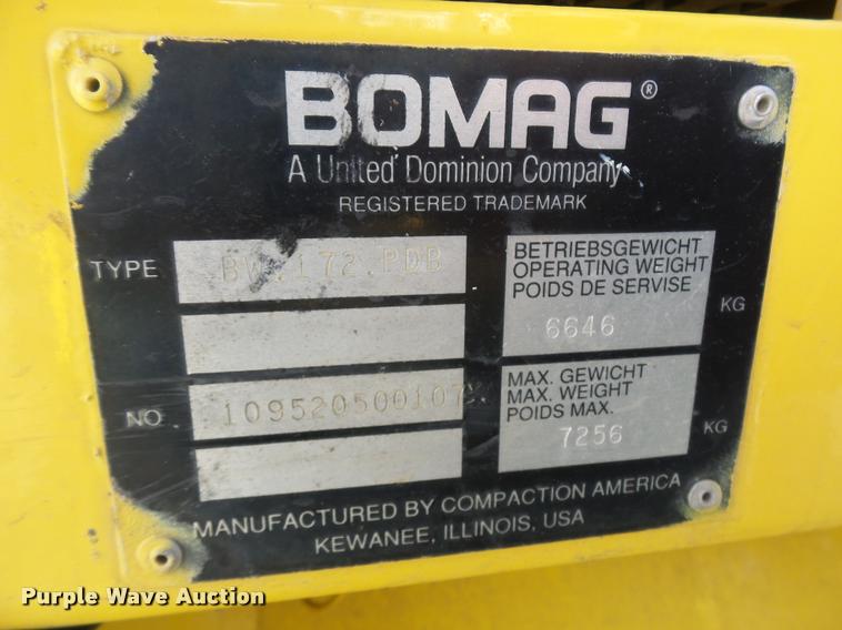 image for item DD9481 Bomag BW172PD-2 single drum roller