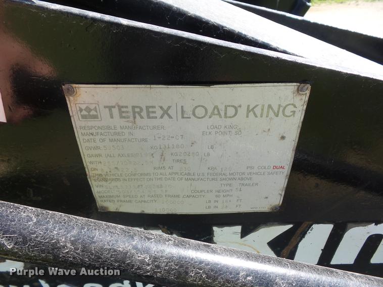 image for item DJ9517 2007 Load King lowboy equipment trailer