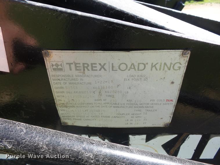 image for item DJ9517 2007 Load King lowboy equipment trailer
