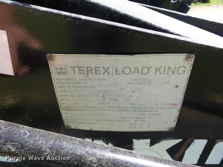 image for item DJ9517 2007 Load King lowboy equipment trailer