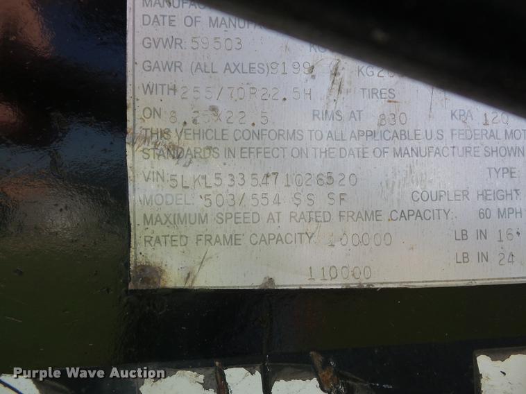 image for item DJ9517 2007 Load King lowboy equipment trailer