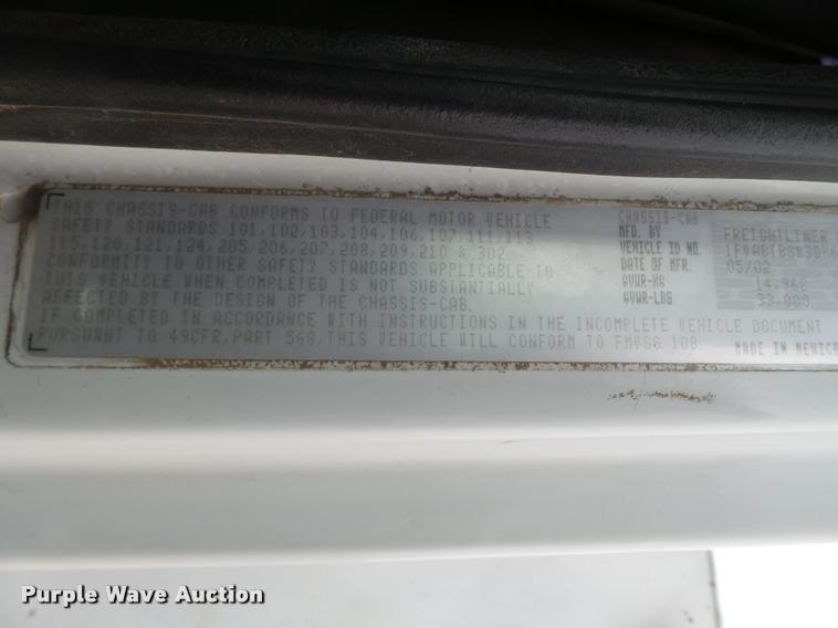 image for item DL9108 2003 Freightliner FL70 service truck with crane