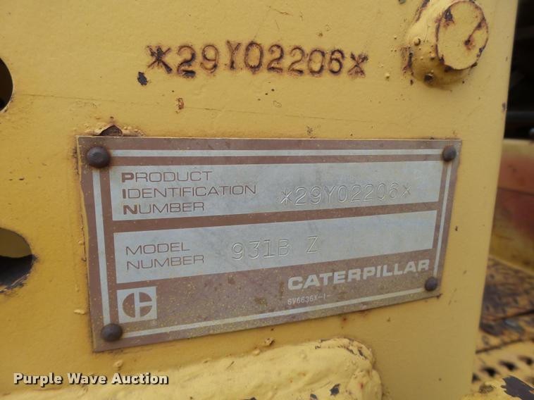 image for item DL9147 1987 Caterpillar 931B track loader