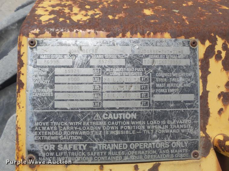 image for item K7611 1997 John Deere 488E forklift