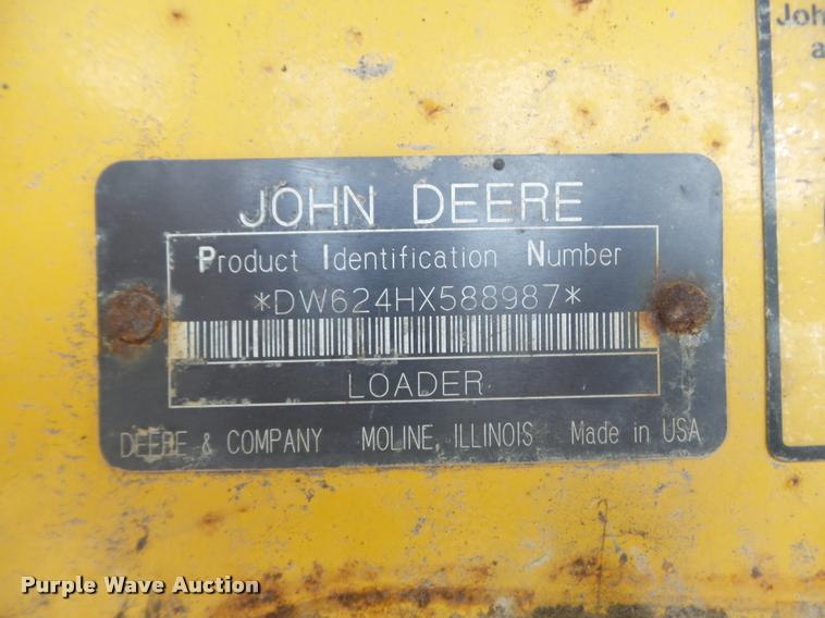 image for item K7636 2003 John Deere 624H wheel loader