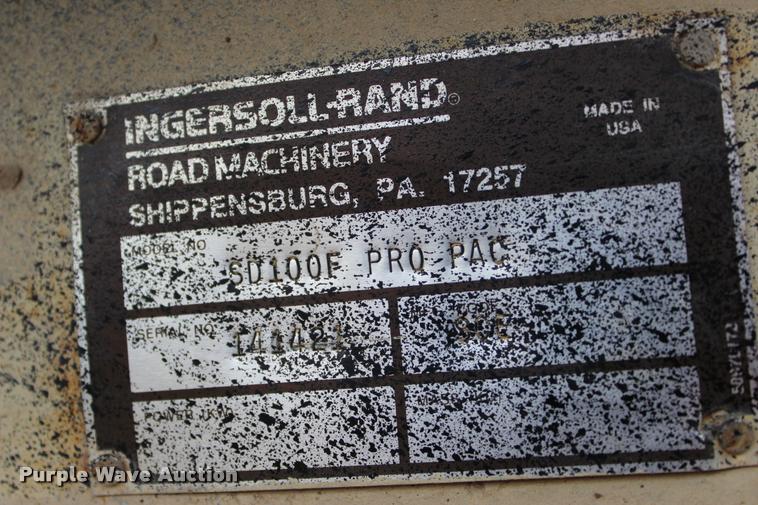 image for item L1968 1995 Ingersoll Rand SD100F Propac single drum vibratory roller