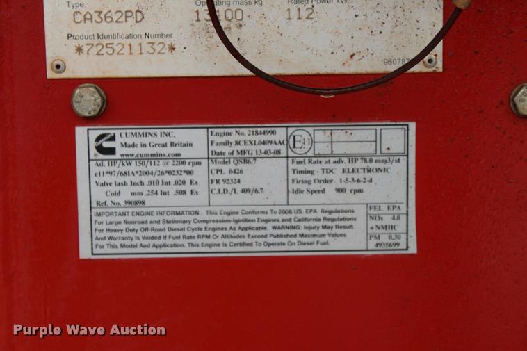 image for item L1970 2008 Dynapac CA362PD single drum vibratory roller