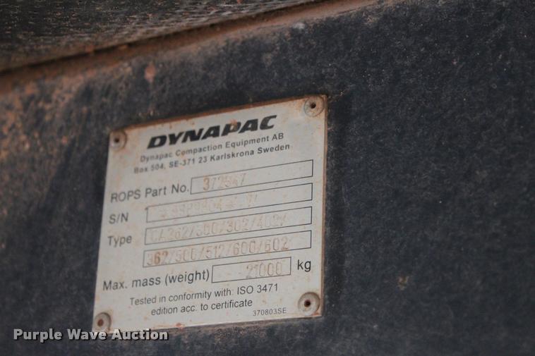 image for item L1970 2008 Dynapac CA362PD single drum vibratory roller