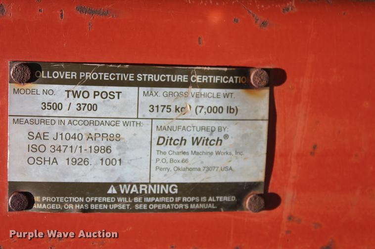 image for item L1976 1998 Ditch Witch 3700DD trencher