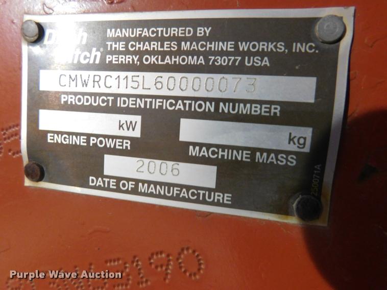 image for item DA1023 2012 Ditch Witch RT115 Quad cable plow