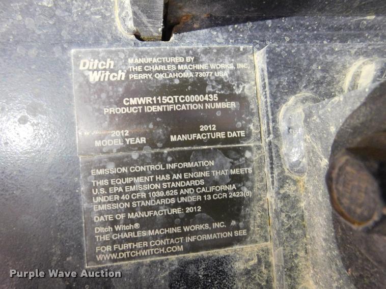 image for item DA1023 2012 Ditch Witch RT115 Quad cable plow