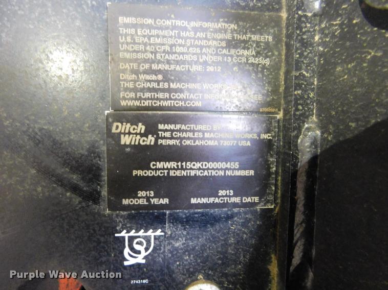 image for item DA1025 2013 Ditch Witch RT115 Quad cable plow