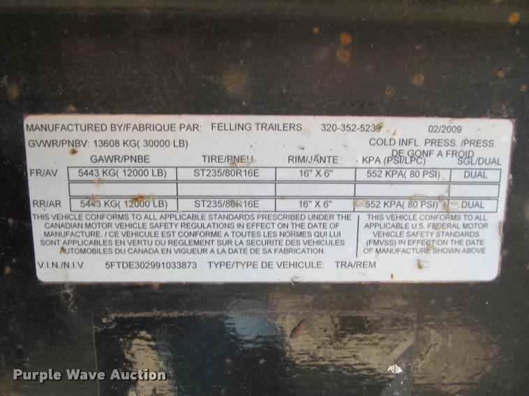 image for item DA1070 2009 Felling FT24-2 flatbed trailer