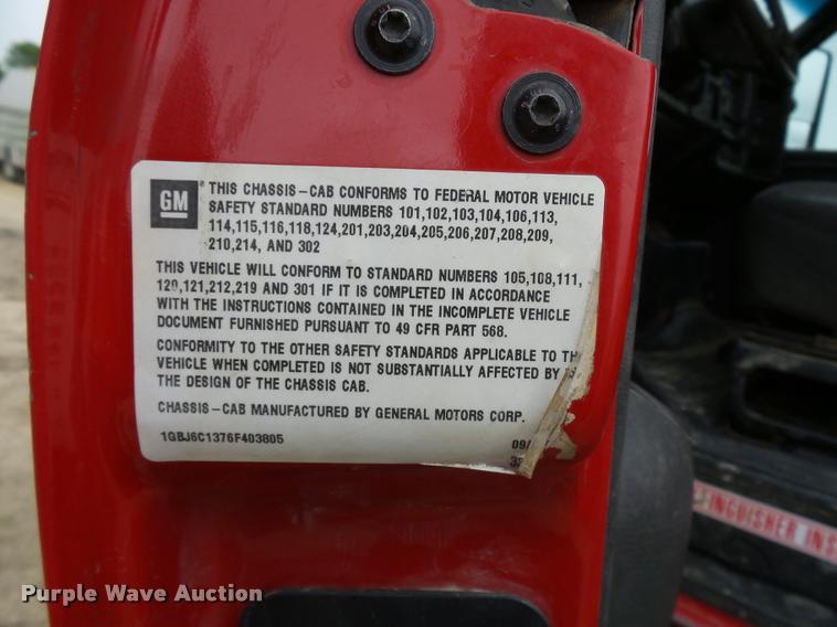 image for item DA3544 2006 Chevrolet C6500 dump truck