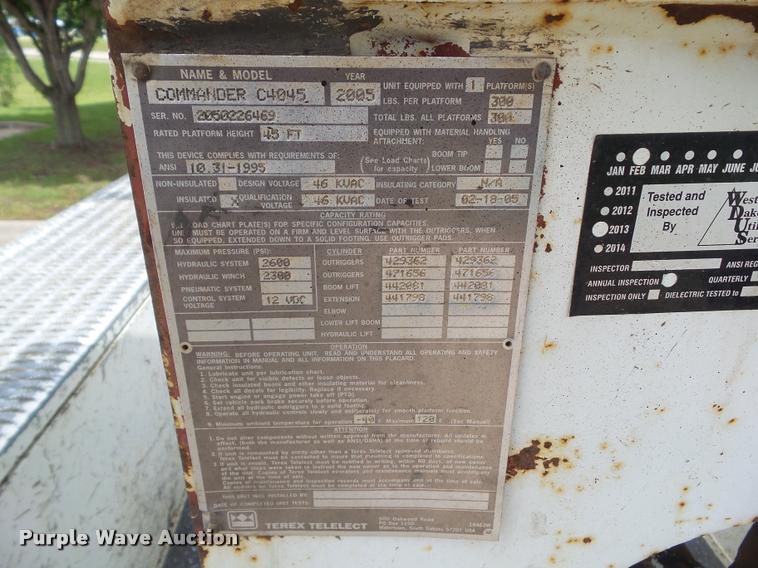 image for item L5573 2005 International DuraStar 4300 service truck with crane