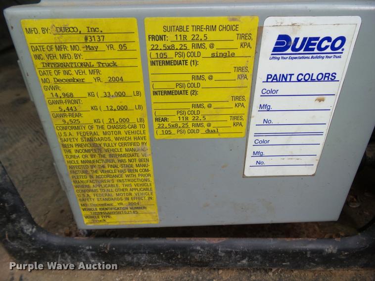 image for item L5573 2005 International DuraStar 4300 service truck with crane