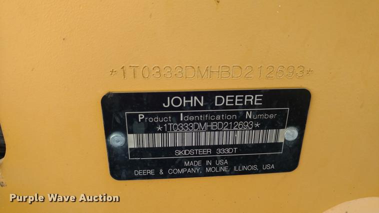 image for item L5578 2012 John Deere 333DT skid steer