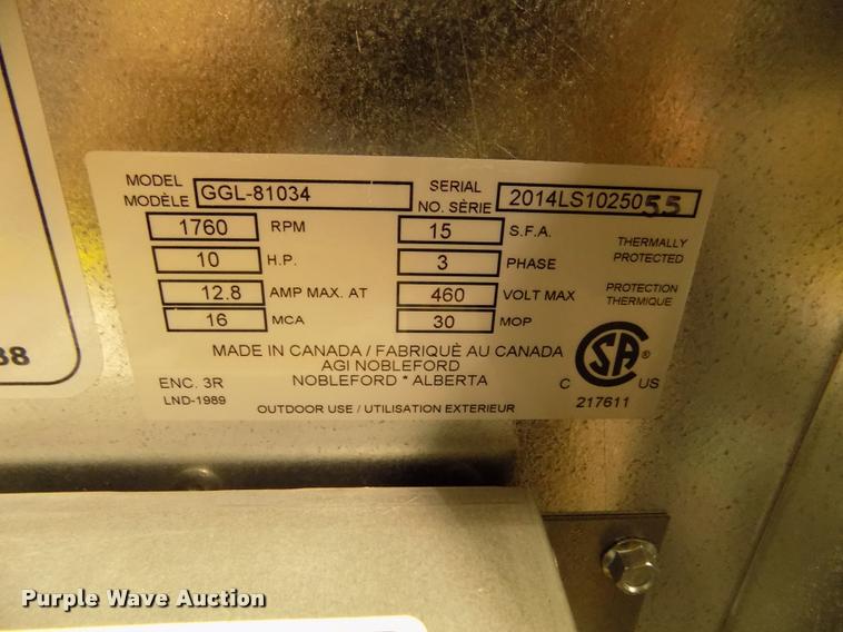 image for item AU9519 Grain Guard galvanized low speed centrifugal fan