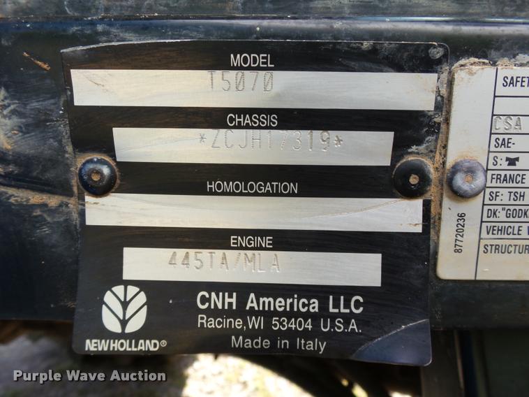 image for item DB4746 2012 New Holland T5070 MFWD tractor