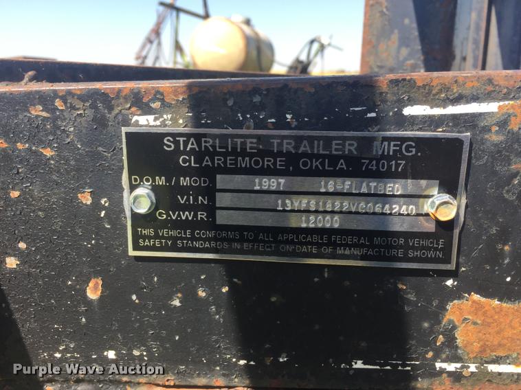 image for item DJ9181 1997 Starlite equipment trailer