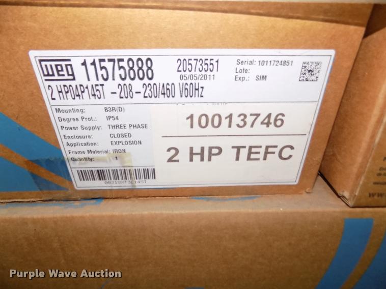 image for item G1081 (16) WEG TEFC 2 HP electric motors
