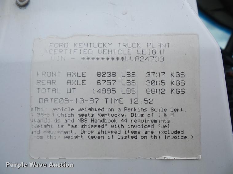 image for item DA6347 1998 Ford AT9513 Aeromax 113 semi truck