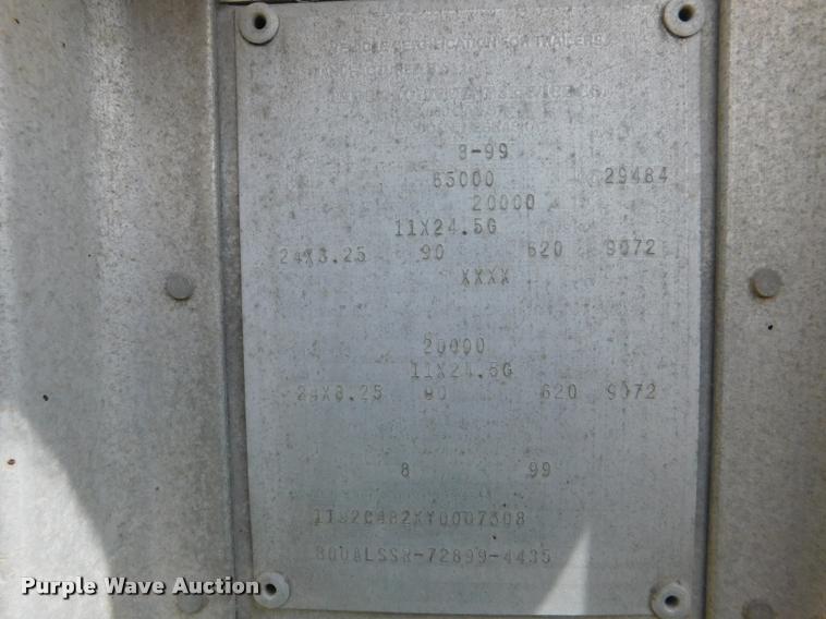 image for item DB1011 2000 Corn Husker triple hopper bottom grain trailer