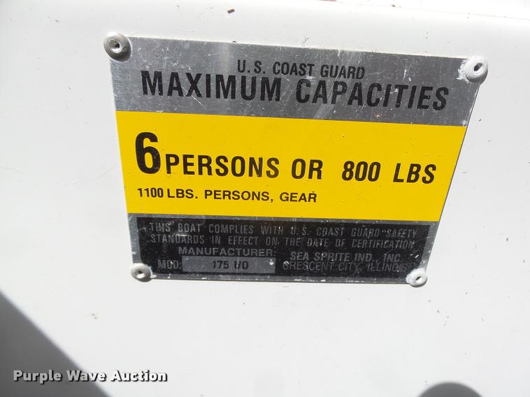 image for item DA0667 1987 Sea Sprite SSB175 boat