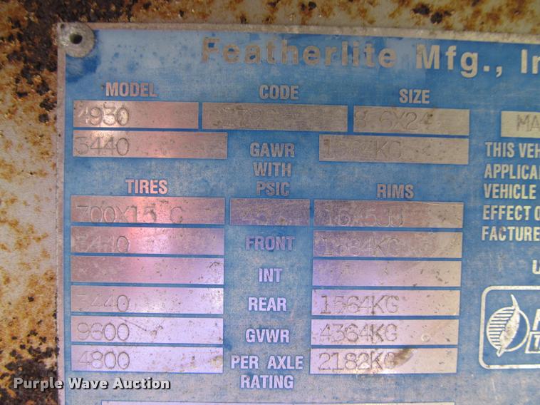 image for item DA1014 1997 Featherlite 4930 enclosed cargo trailer