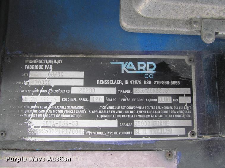 image for item DA1016 2001 Kard-Craftsmen SDTA-55K-53 double expandable display trailer