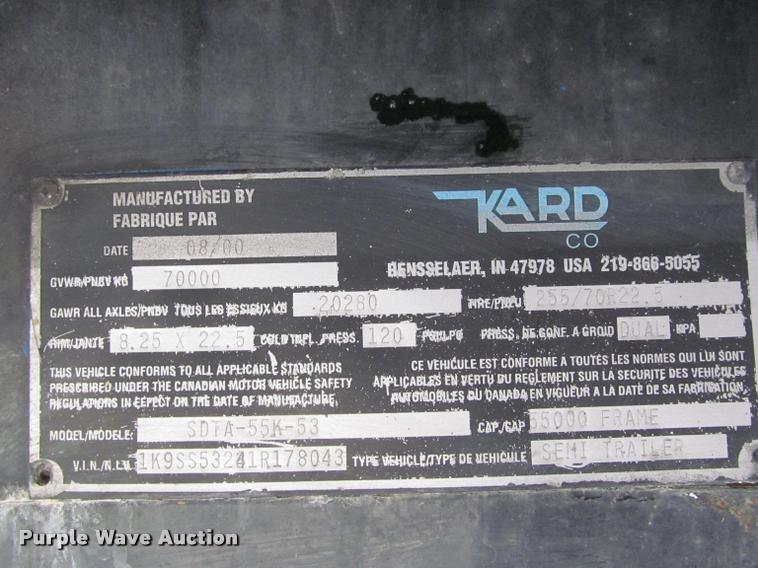 image for item DA1017 2001 Kard-Craftsmen SDTA-55K-53 double expandable display trailer