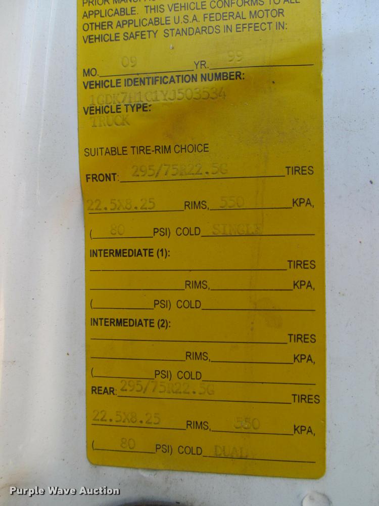 image for item DA1019 2000 GMC C6500 box truck