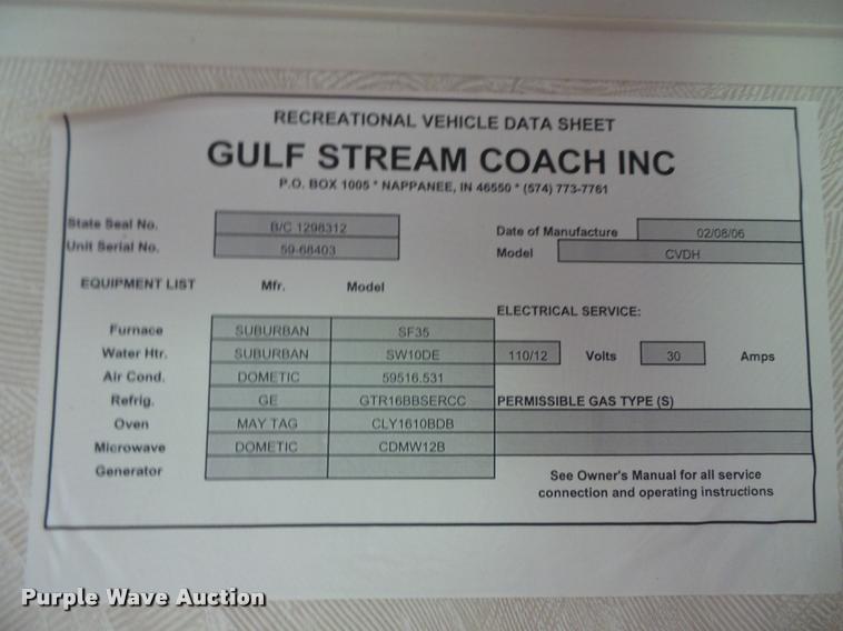 image for item DA6405 2006 Gulf Stream camper