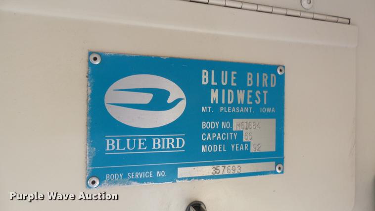 image for item DA7931 1992 Blue Bird TC2000 school bus