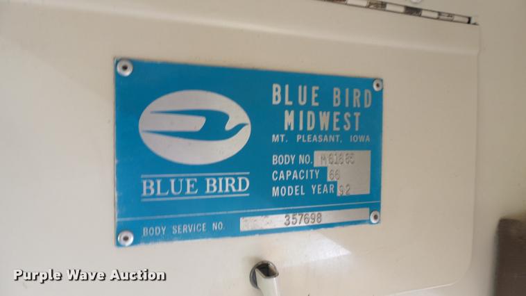 image for item DA7932 1992 Blue Bird TC2000 school bus