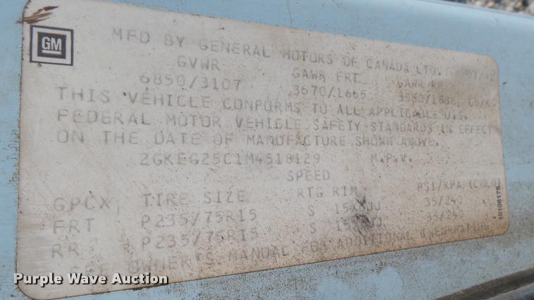 image for item DA7936 1991 GMC Rally 2500 van