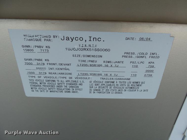 image for item DH9657 2005 Jayco Designer camper