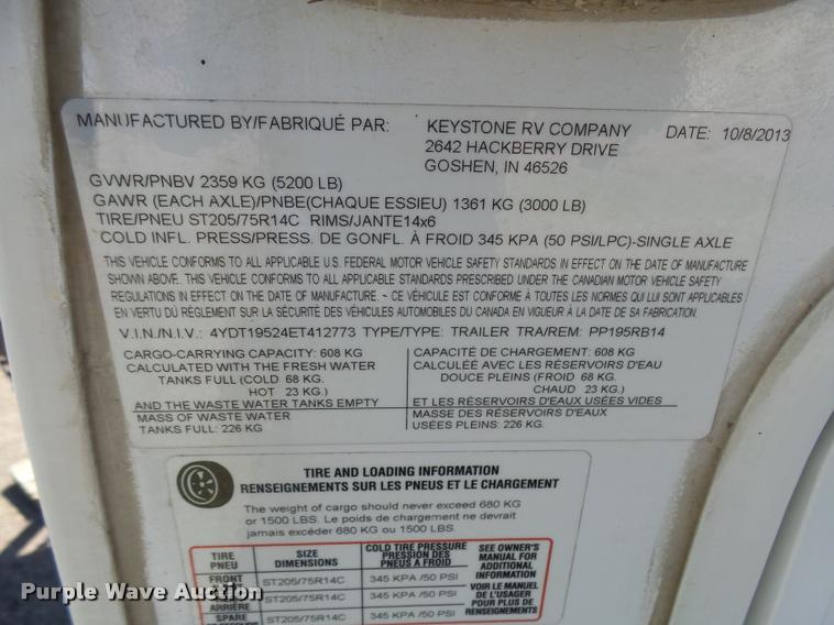 image for item DH9660 2014 Keystone Passport Ultralite camper