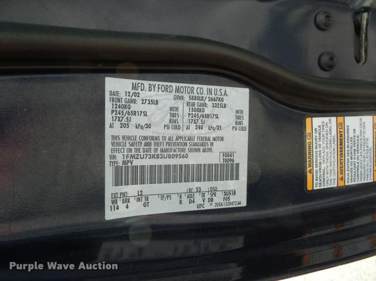 image for item DJ9586 2003 Ford Explorer SUV